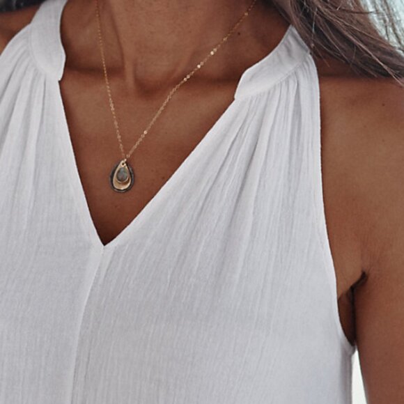 Garnet Hill Easy Cotton Gauze Cover-Up, Maize, Lg. - Picture 4 of 6